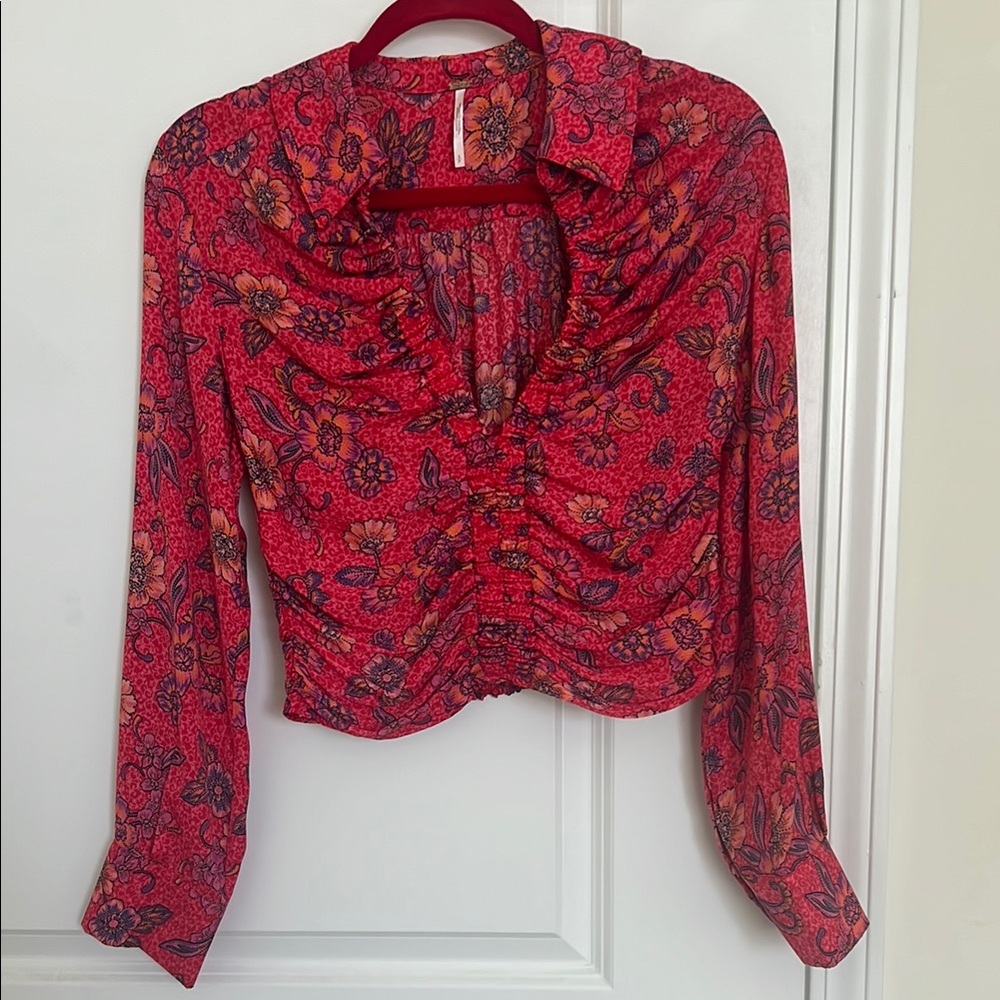Floral Free People Red Women's Top